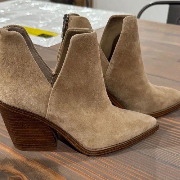 Tan Suede Ankle Boots - Picture 3 of 7